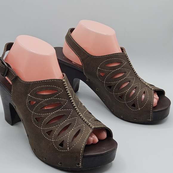 Dansko Rowena leather peep toe 3.75" heels size 41 US size 10.5/11 - Picture 16 of 16